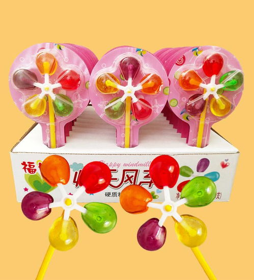 快乐风车棒棒糖12克 支60支 10支儿童礼物玩具糖五彩创意糖果