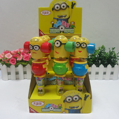 厂家直销美姿姿10G小黄人摇摇哨玩具糖 趣味与甜蜜的完美结合