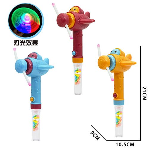 电动灯光轮卡通飞机儿童玩具糖 创意与美味的新体验